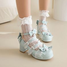 Marry Jane, Cute High Heels, Oc Outfits, Shoes Purple, Shoes Cute, Japanese Sweet, Platform Block Heels, Princess Shoes, Payment Received