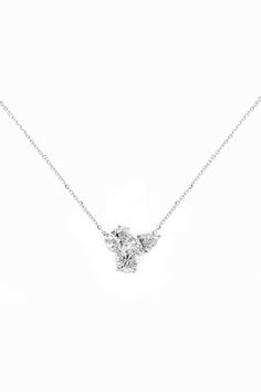 4.12 Cut Tennis Three Stone Diamond Necklace | eBay Fine Jewelry White Gold Large Pendant, Luxury Diamond Necklace With Large Pendant, White Gold Large Pendant Fine Jewelry, Fine Jewelry Large Pendant In White Gold, Refined Silver Necklace With Polished Finish, Luxury Large Pendant Necklace For Anniversary, Fine Jewelry Flower Pendant With Polished Finish, Luxury Cubic Zirconia Pendant Necklace, Luxury Heart Pendant Necklace For Formal Occasions