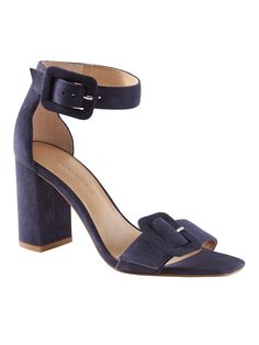 Buckle Block-Heel Sandal | Banana Republic Suede Sandals With Buckle Closure And Open Heel, Suede Sandals With Removable Insole And Pointed Toe, Pointed Toe Suede Sandals With Removable Insole, Medium Width Suede Sandals With Pointed Toe, Elegant Suede Sandals For Work, Suede Pointed Toe Heels With Buckle, Modern Suede Sandals With Buckle Closure, Suede High Heels With Buckle Closure, Suede High Heel Shoes With Buckle Closure