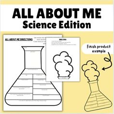 an all about me science book with the title and instructions for making a science experiment