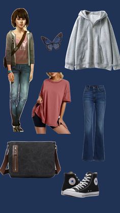 an image of clothes and shoes for the character's role in the video game life is strange