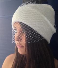 White beanie with veil or black beanie with black veil . This gorgeous custom beanie hat with a birdcage veil is a fabulous modern twist on vintage glamour. The neat edge veiling is secured to the beanie and can be worn pulled down over eyes, whole face or even off face, however your mood takes you as it's fully adjustable! White hat with white veil Black, hat with black veil One size White Cap Mini Hat For Weddings, White Wedding Hat, One Size Fits Most, White Wedding Hat (one Size Fits Most), White Wedding Hats, One Size Fits Most, Elegant Bonnet For Wedding, One Size Fits Most, White Wedding Hats One Size Fits Most, Elegant Wedding Bonnet One Size Fits Most, Elegant Wedding Bonnet - One Size Fits Most, Elegant Wedding Bonnet, One Size