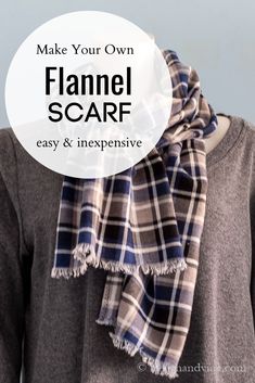 Flannel Infinity Scarf Diy, Flannel Blanket Scarf, Fleece Hat And Scarf Free Pattern, No Sew Flannel Scarf, Sew Flannel Scarf, Flannel Scarf Pattern, Fabric Scarf Diy, Fleece Scarf Diy, How To Sew A Scarf Easy Diy