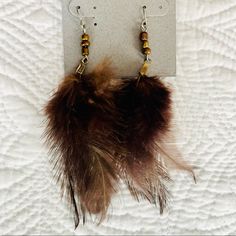 Nwot! Brown Light Feather Earrings! Flowing With Your Style These Earrings Won’t Disappoint! Perfect For A Date Night, Evening Out, Or Dress-Up At Home! Feather Earrings, Earrings Color, Date Night, At Home, Jewelry Earrings, Dress Up, Women Jewelry, Women Shopping, Color