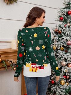 🎄Our Christmas Sweaters have a tailored cut for a stylish, wear-anywear fit this holiday and perfect for matching family outfits. Rich, vibrant colors and patterns capture the essence of the festive season. Crafted from soft, high-quality materials ensuring warmth and lasting wear. Perfect for holiday parties, ugly sweater contests, or simply basking in the Christmas spirit. Weight: 540 g Care Instructions: Wash with water below 30℃. Do not use bleach. Hang to dry. Iron with low-temperature fabric cover. Dark Green Christmas, Colored Lamp, Christmas Sweaters For Women, Round Neck Sweaters, Matching Family Outfits, Plus Size Maxi Dresses, Chunky Knits Sweater, Green Christmas, Family Outfits