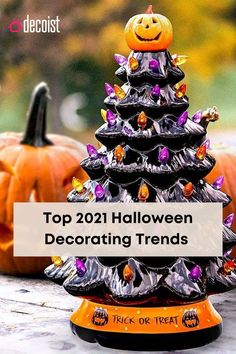 a halloween tree made out of candy with the words top 20 halloween decorating treats