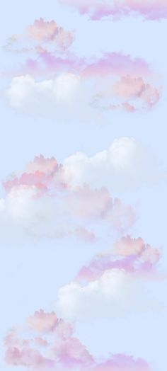 the sky is filled with pink and white clouds