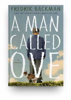 a man called ove is standing in front of a book cover