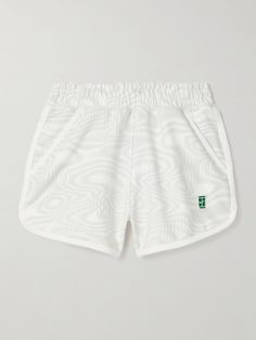 Nike's shorts are meant for the tennis court - look closely and you'll notice the logo appliquéd at the hem is designed to look like one. Cut from lightweight, moisture-wicking Dri-FIT, they're printed with subtle swirls and have an elasticated waistband. Wear them with the matching hoodie. Summer Tennis Athletic Shorts, White Tennis Shorts Athleisure, Tennis Athletic Shorts With Built-in Shorts, Athleisure Athletic Shorts For Tennis In Summer, Athletic Shorts For Tennis, Spring, Summer Athletic Tennis Shorts, White Shorts For Tennis Athleisure, White Athleisure Tennis Shorts, Short Athletic Shorts For Tennis, Spring