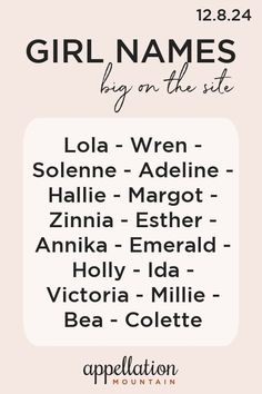 the girl names for girls who are in line with their name and age on them