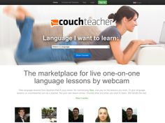 the homepage for couchteacher is displayed on a computer screen, with many people looking at it