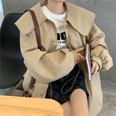 Fashionable lapel waist long sleeve trench coatFabric: blendedColor: khakiSize(cm): L, XL, 2XL, 3XLL length 73 bust 122 sleeve length 58XL length 74 bust 126 sleeve length 592XL length 75 bust 130 sleeve length 60&ltp&gt3XL length 76 bust 134 sleeve length 61&lt/p&gt&ltbr/&gt Long Wool Coat Women, Illusion Paintings, Fun Outfits, Pants Women Fashion, Knitted Bodycon Dress, Summer Fashion Dresses, Baddie Makeup, Trendy Collection, Long Sleeves Coats