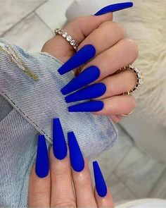 Size: 24pcs;Pattern Type:PlainPackage Include:24PCS False Nail & 1PCS Nail Glue Peach Acrylic Nails, Length Nails, Blue Coffin Nails, Coffin Nails Matte, Cute Spring Nails, Winter Nails Acrylic, Polish Ideas, Acrylic Nails Coffin