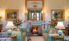 the queen is pictured today in baltimore's decorated drawing room