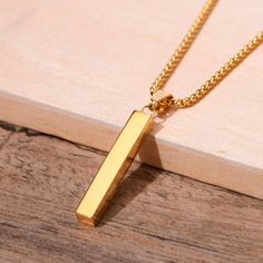 Effentii Vertical Horizon Men's Necklace Vertical Horizon, Necklaces For Men, Vertical Bar Necklace, Vertical Bar, Latest Mens Fashion, Geometric Pendant, Men Model, Black Chain, Men's Necklace