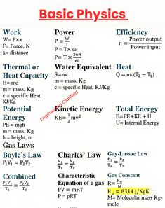 an image of basic physics worksheet for students and teachers with answers in english