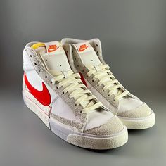 Nike Blazer Mid '77 Pro Club 'Remastered' Sku Dq7673-101 Msrp $115 New, 100% Authentic, Box Missing Lid Price Is Firm White Retro Custom Sneakers With Vulcanized Sole, White Retro Custom Sneakers For Sports, White Retro Sneakers With Vulcanized Sole, Retro White Custom Sneakers With Gum Sole, Retro White Custom Sneakers For Sports, Vintage White Custom Sneakers For Sports, Vintage Nike White Sneakers, Nike Retro White Custom Sneakers, Nike Retro Custom White Sneakers