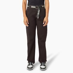 Dickies Women's Relaxed Fit Carpenter Pants provide the utility of traditional carpenter pants with a more modern fit that is perfect for those who work hard. Sturdy with some stretch, these pants were built to last and help you do your job. The pants feature a hammer loop in traditional carpenter styling, front slash pockets, a watch pocket, rear patch pockets, and utility pockets. Each pair comes with a simple yet stylish Dickies logo belt. Do Your Job, Cropped Cargo Pants, Watch Pocket, Dickies Women, Utility Pockets, Carpenter Pants, Women Men Shoes, Trending Today, White Pants