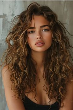 Long Layered Curly Hair, Long Curly Haircuts, Rambut Brunette, Natural Curly Hair Cuts, Layered Curly Hair, Haircuts For Curly Hair, Hairstyles For Curly Hair, Long Wavy Hair, Curly Hair Cuts