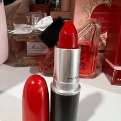 Authentic . Never Used Mac Russian Red Lipstick, Russian Red Lipstick, Russian Red Mac Lipstick, Mac Russian Red, Mac Retro Matte Lipstick, Frosted Lipstick, Mac Retro Matte, Mac Powder, Russian Red