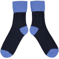 These comfortable, cozy socks with a touch of cashmere are the perfect treat for your feet! Product detail Navy blue with bright blue rib, heel & toes. Textured cable knit pattern Unisex design 10% cashmere, 40% lambswool, 30% viscose, and 20% polyamide for durability, comfort and fit. Slouchy fit, with a loosely elasticated top for a gentle hold. Height fully pulled up 25cm or with the rib folded over 16cms Ideal as bedsocks or for relaxing at home and can also be worn in boots or shoes. Are sure to become a sock drawer favourite. Shop more beautiful lambswool and cashmere socks by Catherine Tough here! Size: Medium fits US "Women's" size 6.5-9.5 and Large fits US "Men's" 8.5-11.5 shoe sizes Care: Cool water wash on delicates or hand wash, air dry. Made in Portugal Product photo courtesy Dita Von Teese Lingerie, What Katie Did, Plus Size Tights, Slouch Socks, Cashmere Socks, Sock Drawer, Blue Socks, Soft Sock, Chic Shop