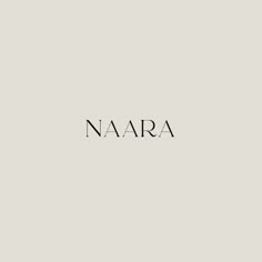 the word naara is written in black and white