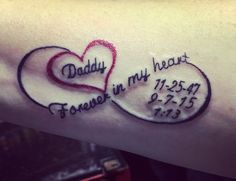 a couple of hearts with the words daddy and daughter in my heart