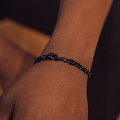 Black Cuban Bracelet Chain - 5mm thick A medium sized Bracelet perfect daily wear & ideal Bracelet chain as a gift For man & woman. We have a luxury jewellery box available with this bracelet, please select gift wrapping & we will prepare a well presented luxury jewellery box. Perfect for Gifting. Made from Recycled Stainless Steel. Hypoallergenic & will not tarnish Also available in 18K Gold & Silver ✅Twistedpendant's premium Quality Stainless Steel & Black IP Plating ✅5mm Thickness perfect for Black Metal Chain Bracelet As A Gift, Black Metal Wristband As Gift, Black Link Chain Bracelet Modern Style, Black Metal Chain Bracelet For Gift, Black Adjustable Chain Bracelet As A Gift, Minimalist Black Chain Bracelets, Adjustable Black Metal Bracelets, Black Metal Chain Bracelet, Black Link Chain Bracelet As Gift