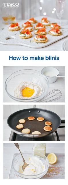 how to make blinis with eggs and cheese in a skillet on the stove