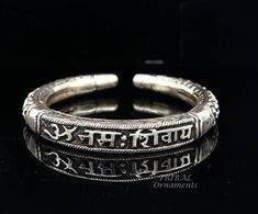 "92.5% pure silver handmade excellent unisex bangle bracelet kada, amazing Divine lord Shiva \"om namah shivay\" Mantra kada, best customized chitai work unisex personalized gift from India, Metal-925 sterling silver. Item type-Bangle bracelet. Weight-45.210 grams width-1.0 cm size- 2-6 or 6. centimeter inner diameter or 2.375\" stamped-925 Finish-oxidized. makes excellent gifting for birthday, mother's day, wedding anniversary, valentines day, Christmas day" Silver Snake Bracelet, Mantra Bracelet, Om Namah Shivay, Snake Bracelet, Ethnic Jewelry, Lord Shiva, Pure Silver, Bangle Bracelet, Handmade Silver