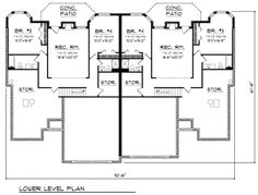 the floor plan for an apartment building with four levels and three balconies on each level