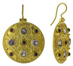 Amethyst And Garnet, Memorable Jewelry, Byzantine Jewelry, Roman Jewelry, Medieval Jewelry, Garnet Earrings, Vermeil Jewelry, Garnet Stone, Gold Filigree