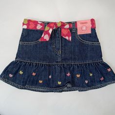 Brand New Size 4 Gymboree Denim Shirt With Hearts Adjustable Waist Age 4 Height: 39 - 42” Weight: 35 - 41 Lbs Green Skater Skirt, Grey Plaid Skirt, Red Tulle Skirt, Green Plaid Skirt, Heart Belt, 2000s Party, Fleece Skirt, Sublimation Ideas, Patchwork Skirt