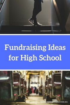 a person walking up some stairs with the words fundraiser ideas for high school