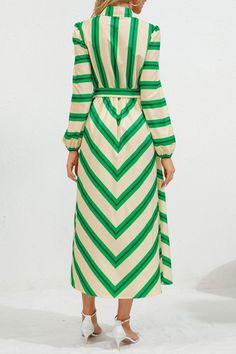 Blue Casual Striped Print Patchwork Turndown Collar Shirt Dress Dresses Spring Striped Long Sleeve Maxi Dress, White Long Sleeve Patchwork Maxi Dress, White Long Sleeve Maxi Dress With Patchwork, Spring Striped Long Sleeve Midi Dress, Striped Long Sleeve Spring Midi Dress, Striped Long Sleeve Midi Dress For Spring, Long Sleeve Striped Midi Dress For Spring, Green V-neck Patchwork Maxi Dress, Fitted Green Maxi Dress With Patchwork