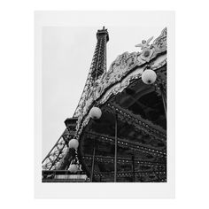 black and white photograph of the eiffel tower