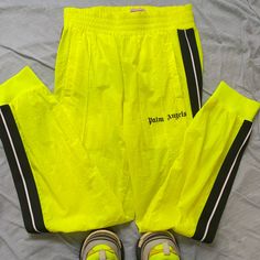 Tag Size : S True Size : S Condition : Great Where : Store When : 2020 To 2021 Note : Rare Palm Angels Pants, Yellow Joggers, Joggers Track Pants, Palm Angels, Neon Yellow, Yellow Color, Track Pants, Mens Pants, Sweatpants