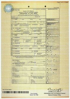 the birth certificate for george d smith