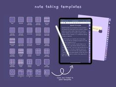 the note taking templates on an ipad