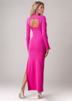 The Nadine Dress is designed for a comfortable fit and is crafted from a stretch material for a timeless silhouette. Its unique detailing showcases a crystal bow decoration and long sleeves. Available in Hot Pink, this dress offers a timeless style to complete any look. Material: Polyester, Spandex Fit Type: Slim Elasticity: High Stretch Embellished Long Sleeve Midi Dress For Gala, Elegant Embellished Maxi Dress For Fall, Embellished Long Sleeve Midi Dress, Elegant Embellished Fall Maxi Dress, Embellished Stretch Long Sleeve Dress, Embellished Long Sleeve Stretch Dress, Embellished Long Sleeve Maxi Dress For Fall, Embellished Long Sleeve Maxi Dress For Dinner, Elegant Long Sleeve Embellished Midi Dress