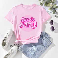 Trendy retro Pink Let's Go Bachelorette  Party T-Shirt - available in multiple styles, sizes and colors. Bridesmaid Duty, Barbie Bachelorette, Bridesmaid Duties, Bridal Tea, Party Bachelorette, Bachelorette Shirts, Team Bride, Free Birthday Stuff, Bachelorette Party