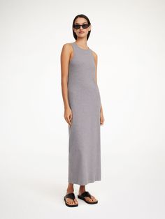 The Lovelo maxi dress is a wardrobe staple for the modern minimalist. Endlessly wearable, this sleeveless design is crafted from a blend of organic cotton with a ribbed finish that frames the figure. Style with the Jummis clip to accentuate your waist. Rib Knit Dress, Buy Dresses Online, Ribbed Knit Dress, Dress Crafts, Malene Birger, By Malene Birger, Knitwear Tops, Denim Flares, Dress Trousers