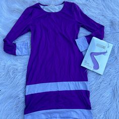 Perfect For Halloween Or A Themed Party. Brand New. Includes Stretchy Dress And Purple Tights. Size Xs Purple Stretch Sleepwear, Fitted Purple Sleepwear For Spring, Purple Tights, Daphne Costume, Stretchy Dress, Tights, Party Themes, Womens Sizes, Brand New