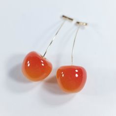 Yellow /Orange Red Cherry Earrings Drop Earrings, Three Color options, Dangle Earrings, Drop Earrings Easy to put on! To put these earrings on, pull on the cherry stem until  separated from the cherry, pass the stem through the  pierced ear, then insert the cherry stem back into the cherry. Very light yet durable, easy to wear,  Earrings length: 55mm Earrings width: 20mm Comes with the gift pouch. Returns and exchange details We have a 100% satisfaction policy - please notify us within 7 days of Ear Bar, Cherry Drop Earrings, Jewellery Photography, Pierced Ear, Cherry Earrings, Fruit Earrings, Bar Stud Earrings, Bar Studs, Red Cherry