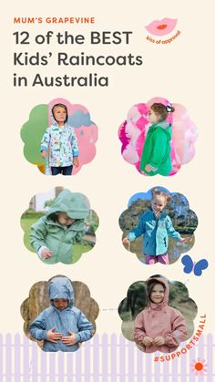 children's raincoats in australia with the text 12 of the best kids'raincoats in australia