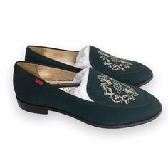 Marc Joseph New York Emerald Green Leather Nubuck Loafers With Embroidery Detailing. Handcrafted In Brazil. Women's Size 6. Condition: New Without Box. New To Poshmark? Sign Up Using Invite Code: Tentoday For $10 Off Your Purchase! Formal Embroidered Round Toe Loafers, Elegant Embroidered Loafers With Round Toe, Elegant Embroidered Round Toe Loafers, Embroidered Flat Loafers For Formal Occasions, Elegant Embroidered Flat Loafers, Embroidered Formal Closed Toe Loafers, Formal Embroidered Closed Toe Loafers, Embroidery Detailing, Slip On Loafers