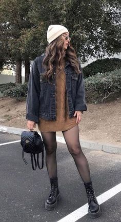 Descubre estos increíbles outfits con vestidos y botas. Te encantarán, perfectos para la temporada de Otoño. #Temporadadefrio #Otoño #outfits #outfitsconbotas #outfitsconvestido #mujeresalrescate Fall Outfits Curvy Women, Luxury Photography, Winter Fashion Outfits Casual, Tights And Boots, Classy Fashion, 가을 패션, Autumn Outfit