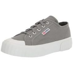 A softly textured canvas upper on the Superga 2630 COTU pairs with thick ribbed sole, creating a classic everyday silhouette. Size: 6.5.  Color: Beige. Gray Sneakers For Everyday Spring Use, Gray Everyday Sneakers For Spring, Gray Low-top Cotton Sneakers, Comfortable Gray Sneakers With Vulcanized Sole, Low-top Cotton Sneakers With Lug Sole, Gray Lace-up Cotton Sneakers, Gray Cotton Casual Sneakers, Casual Gray Cotton Sneakers, Gray Textile Sneakers For Spring