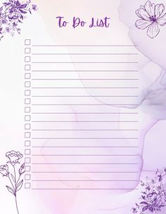 a to do list with flowers on it