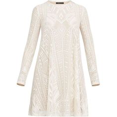 Our must-have long-sleeve dress in geometric lace falls for a semi-relaxed fit and has some stretch for all-day ease. Its semi-sheer effect is pared down with its jersey lining through the body.PulloverGeometric patchwork laceFabric: 95% nylon, 5% spandex lace; lining: 92% polyester, 8% spandex jerseyWashable, dry clean recommendedMid-weight, stretch fabricKnee-length hemlineTrue to fitModel is approximately 5'9” Long Sleeve Beige Lace Dress With Patchwork, Beige Long Sleeve Lace Dress With Patchwork, Long Sleeve Scalloped Lace Dress, Chic Beige Long Sleeve Lace Dress, Beige Lace Long Sleeve Mini Dress, Beige Long Sleeve Lace Mini Dress, Beige Lace Mini Dress With Long Sleeves, Chic Lace Dress With Sheer Long Sleeves, Beige Long Sleeve Dress With Sheer Sleeves